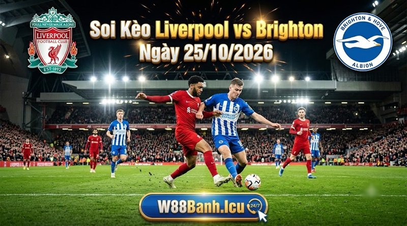 Soi kèo Liverpool vs Brighton tại Ngoại Hạng Anh ngày 25/10/2026 chuẩn xác từ chuyên gia fun88Banh.
